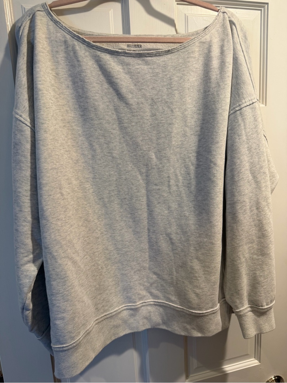 Hollister Heather Gray Fleece Pullover Sweatshirt
